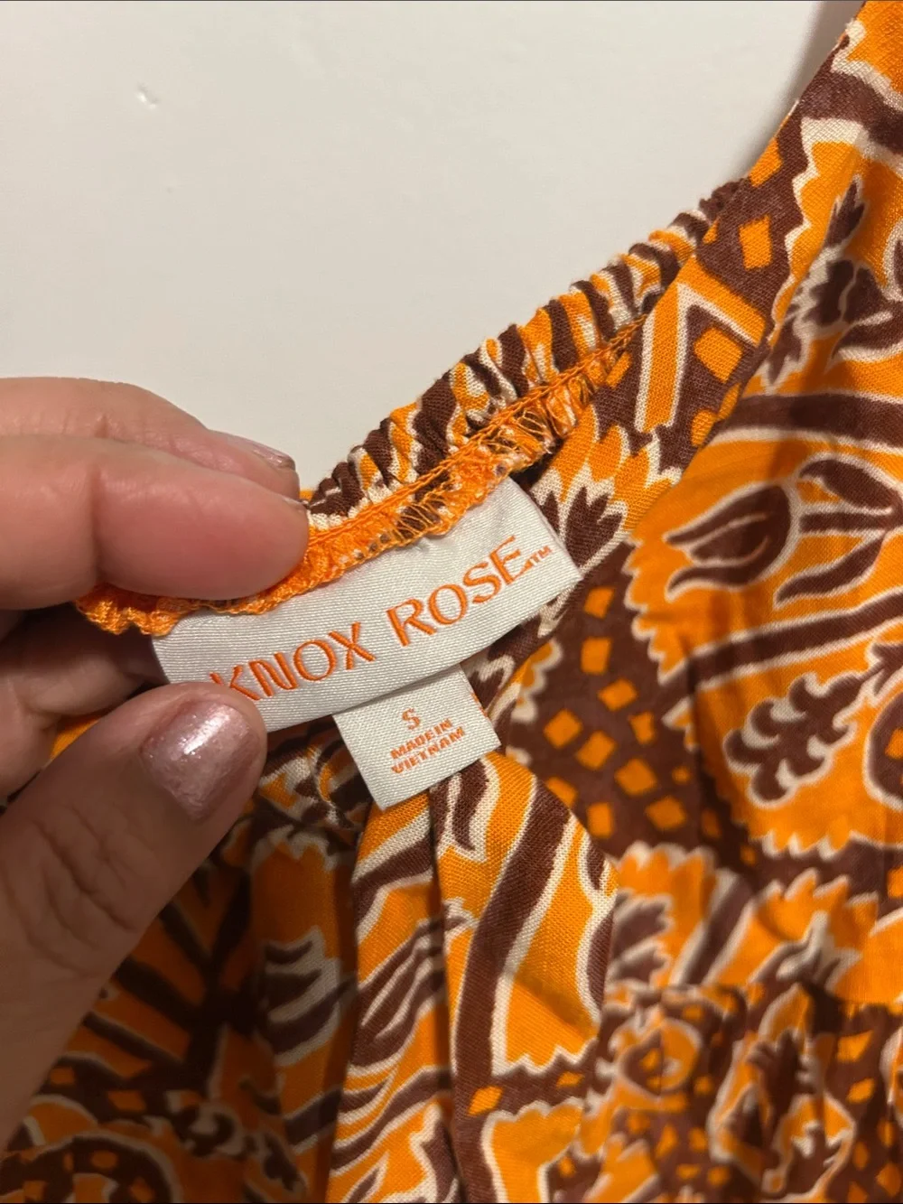 Knox Rose Orange and Brown Printed Maxi Skirt
